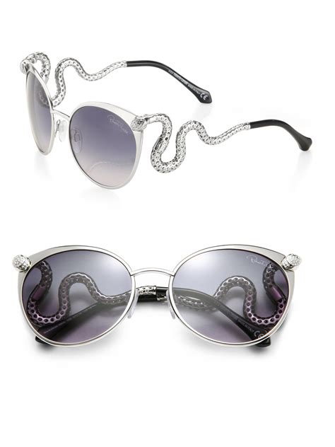 roberto cavalli cat eye snake sunglasses